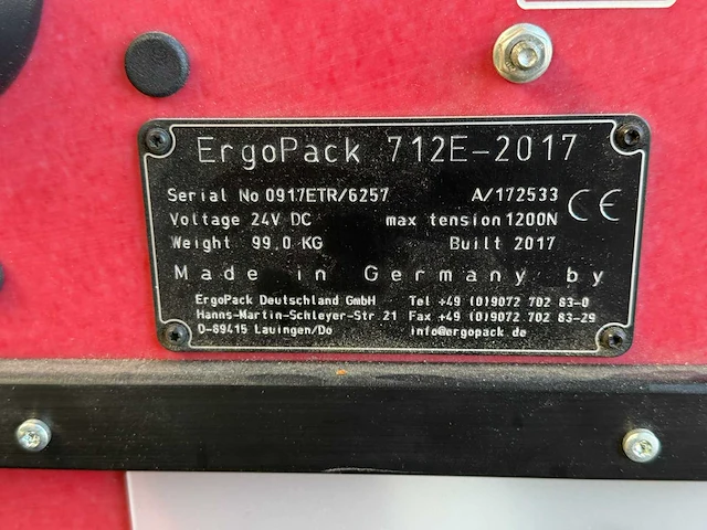 Ergopack - 2017 - 712e - palletomsnoeringmachine - afbeelding 3 van  6
