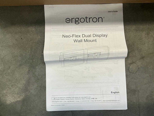 Ergotron neo-flex dual display wall mount - afbeelding 1 van  3