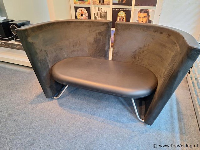 Erik jørgensen design bank - leer - 155x100x85cm - afbeelding 1 van  8