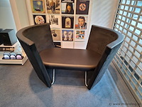 Erik jørgensen design bank - leer - 155x100x85cm - afbeelding 4 van  8