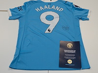Erling braut haaland shirt - manchester city puma, blauw, gesigneerd, m - afbeelding 1 van  4
