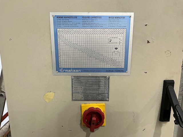 Ermaksan - ap 3100mm x 160t - press brake - 1998 - afbeelding 2 van  11