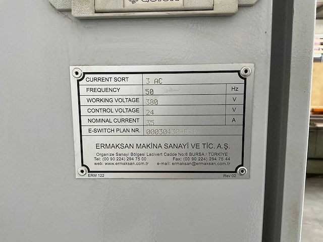 Ermaksan - speed-bend pro 3100x175 - cnc press brake - 2022 - afbeelding 15 van  22