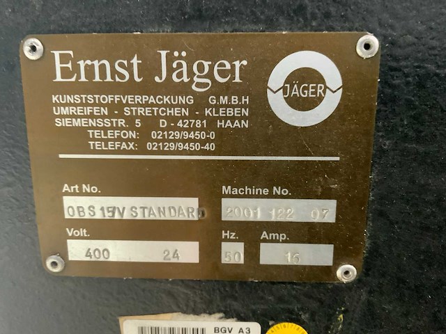 Ernst jäger obs15/v palletfoliewikkelaar - afbeelding 6 van  6