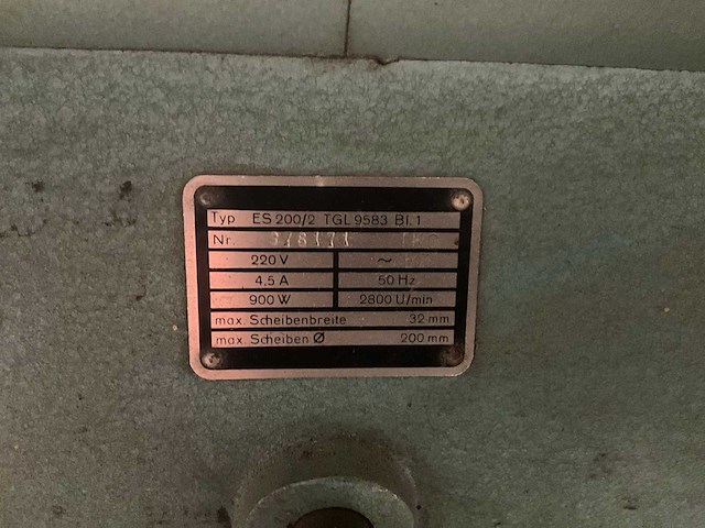 Es200/2 dubbelsteens slijpmachine - afbeelding 7 van  7