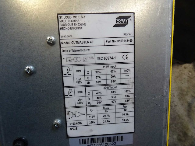 Esab - cutmaster 40 - plasmasnijmachine - afbeelding 4 van  4
