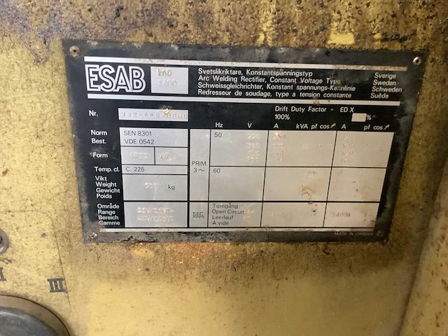 Esab - lad 1400 - transformator - afbeelding 4 van  4