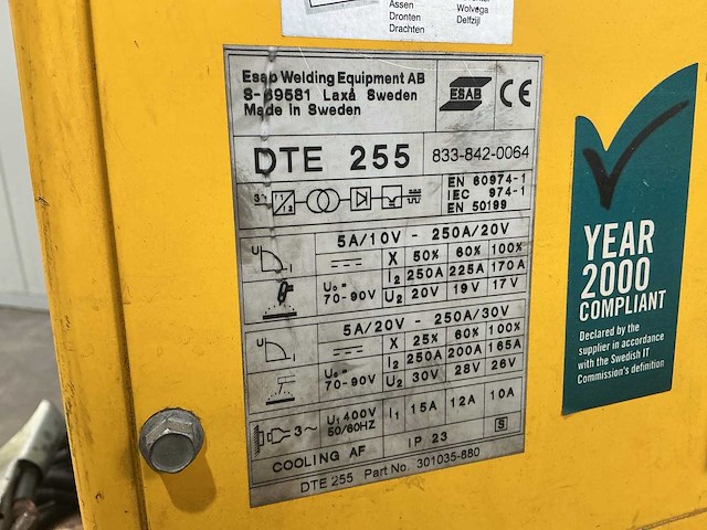 Esab 255 ac/dc lasapparaat - afbeelding 7 van  8