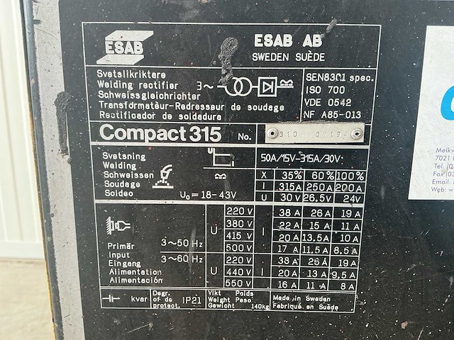 Esab compact 315 lasapparaat - afbeelding 8 van  8