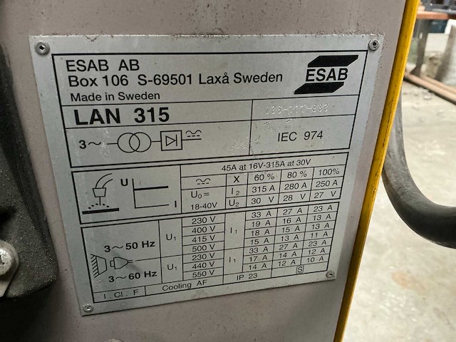 Esab lan315 mig lasapparaat - afbeelding 7 van  12