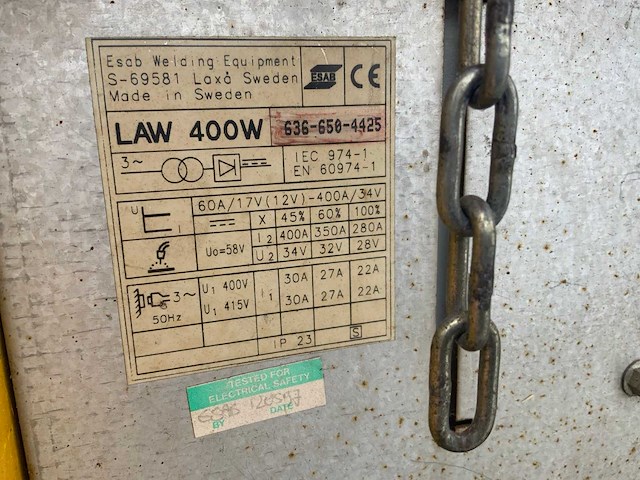 Esab law 400w mig lasapparaat - afbeelding 7 van  7