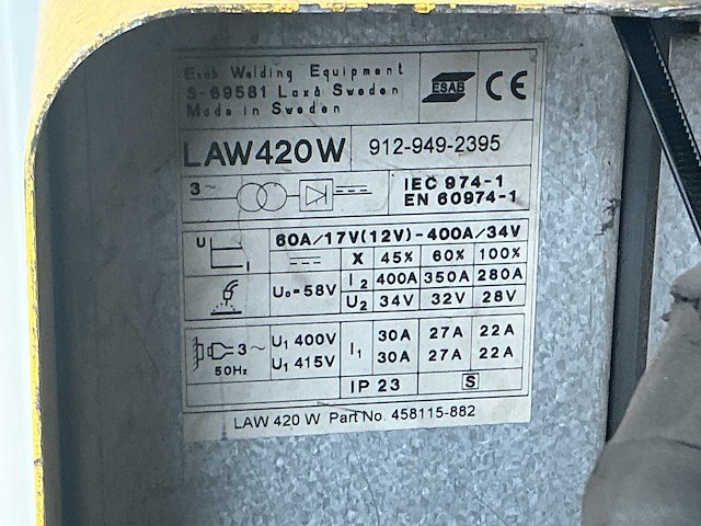 Esab law 420w lasapparaat - afbeelding 9 van  9