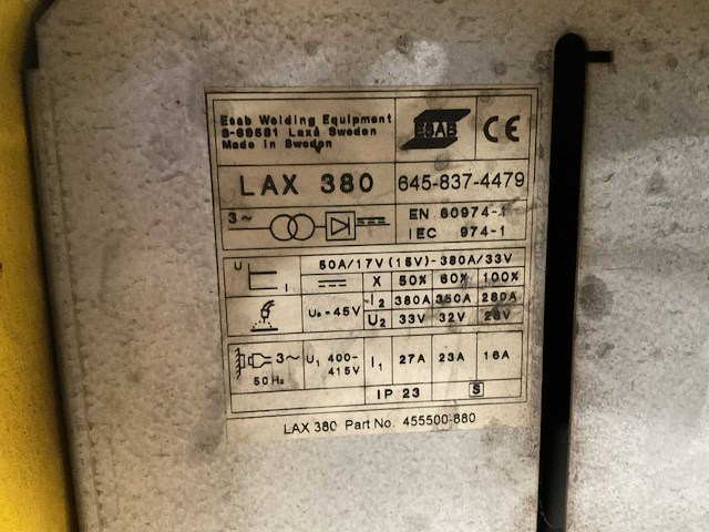 Esab lax380 lasmachine - afbeelding 5 van  5
