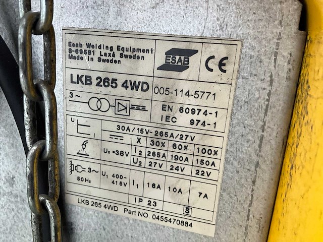 Esab lkb 265 mig lasapparaat - afbeelding 6 van  6