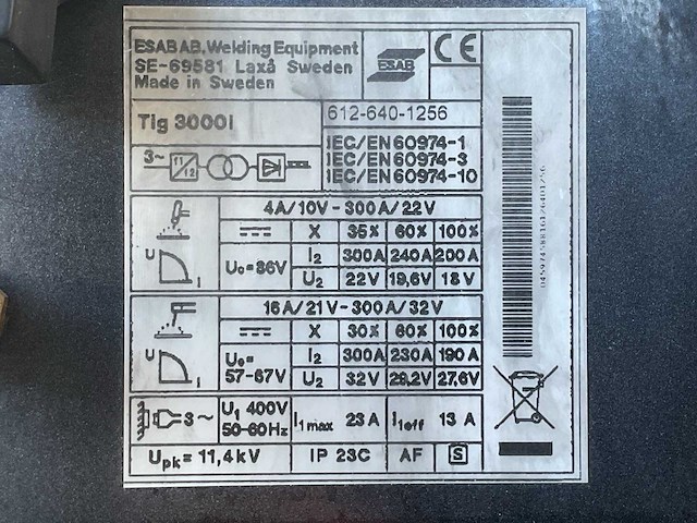 Esab tig 3000 i lasapparaat - afbeelding 9 van  9