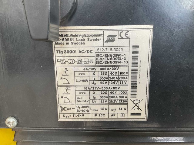Esab tig 3000i ac/dc lasapparaat - afbeelding 5 van  5
