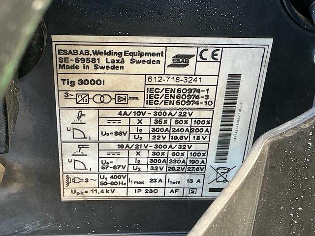 Esab tig 3000i lasapparaat - afbeelding 4 van  13