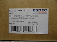 Esdec - 100-3101 - stokschroef rvs m10x200mm (300x) - afbeelding 3 van  4