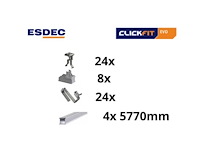 Esdec - clickfit evo - complete montageset voor 10 panelen clickfit evo (grijs)