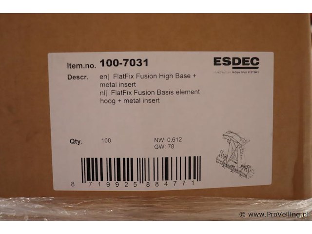Esdec flatfix fusion basiselement high base 100-7031 - 100 stuks - afbeelding 2 van  2