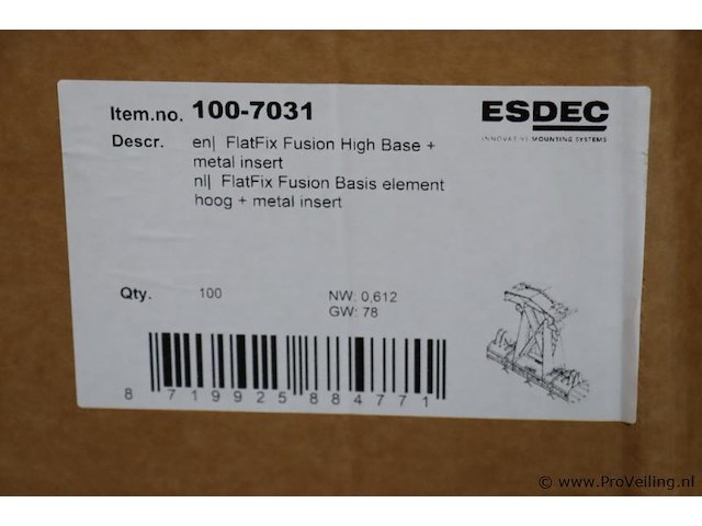 Esdec flatfix fusion basiselement montagesysteem voor zonnepanelen high base 100-7031 - 100 stuks - afbeelding 3 van  3