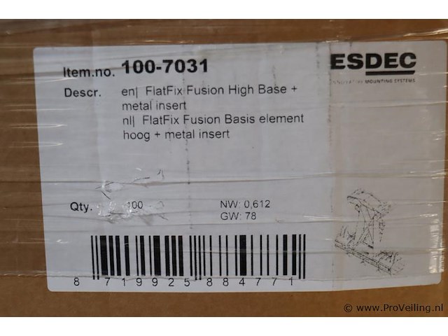 Esdec flatfix fusion basiselement montagesysteem voor zonnepanelen high base 100-7031 - 200 stuks - afbeelding 4 van  4