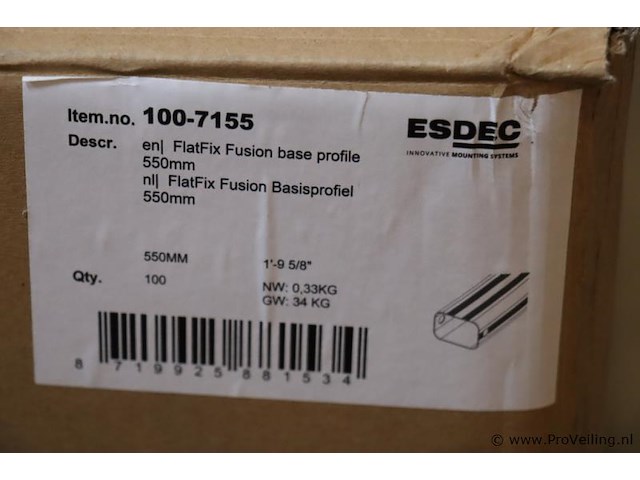Esdec flatfix fusion basisprofiel 550mm 100-7155 - afbeelding 6 van  6