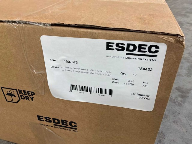 Esdec flatfix fusion basisprofiel 750 mm zwart (42x) - afbeelding 7 van  7
