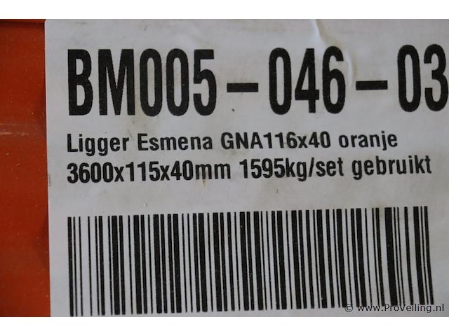 Esmena liggers bm005-046-03 | gna 116x40 oranje - 4 stuks & staanders - 2 stuks - afbeelding 3 van  7