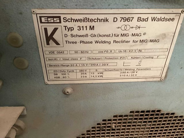 Ess - mig- mag 311 m - mig lasapparaat - afbeelding 5 van  5