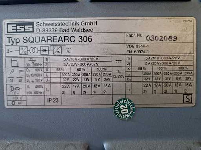 Ess - squarearc 306 - tig-lasmachine - afbeelding 9 van  9