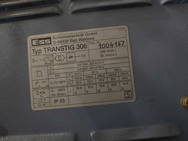 Ess - transtig 306 - tig-lasmachine - afbeelding 7 van  7