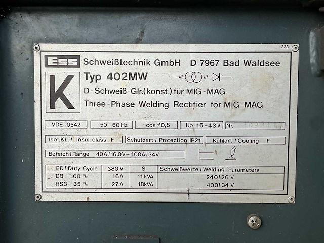 Ess mig-mag 402 mw lasapparaat - afbeelding 7 van  7
