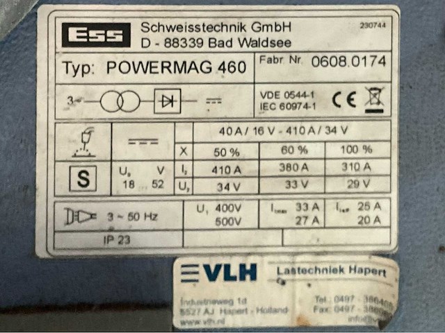 Ess powermag 460 + dvk 300 mig lasapparaat - afbeelding 10 van  10
