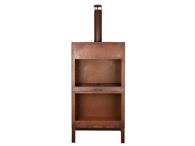 Esschert design - ff521 - design patio heater + wood storage rust xl - afbeelding 1 van  5