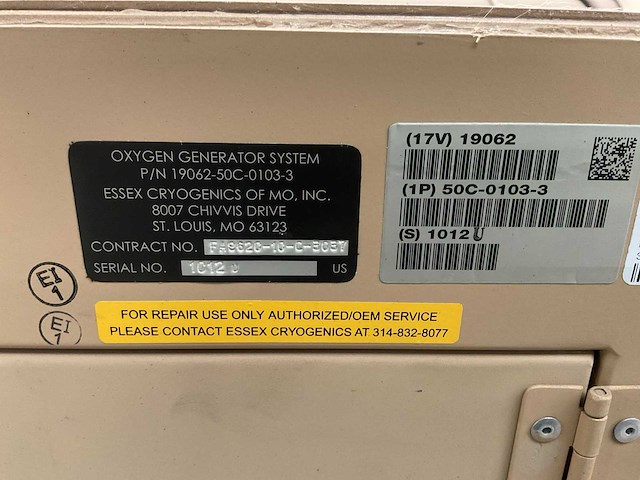 Essex industries oxygen generator system - afbeelding 5 van  7