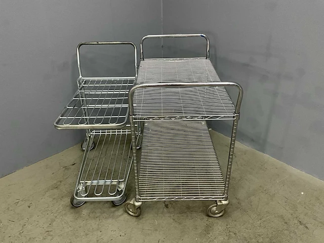 Etagewagen /multifunctionele winkelwagen (2x) - afbeelding 2 van  7