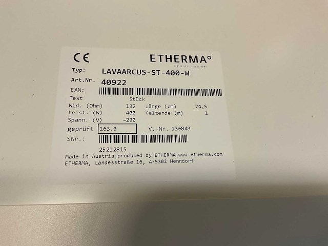 Etherma - lava arcus - infrarood verwarming - afbeelding 3 van  3