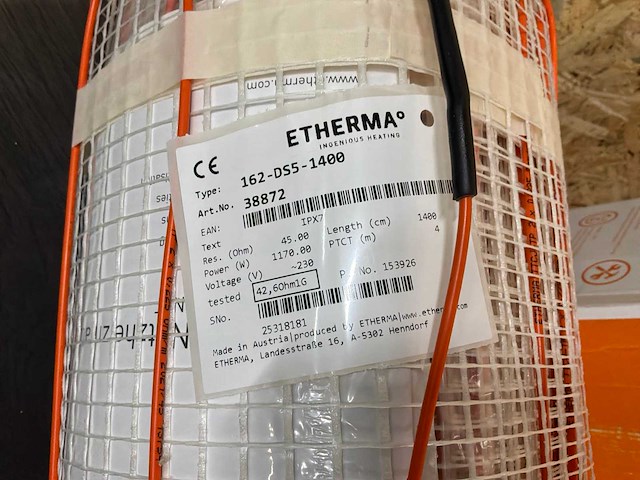 Etherma 162-ds5-1400 vloerverwarmingsmat - afbeelding 5 van  5