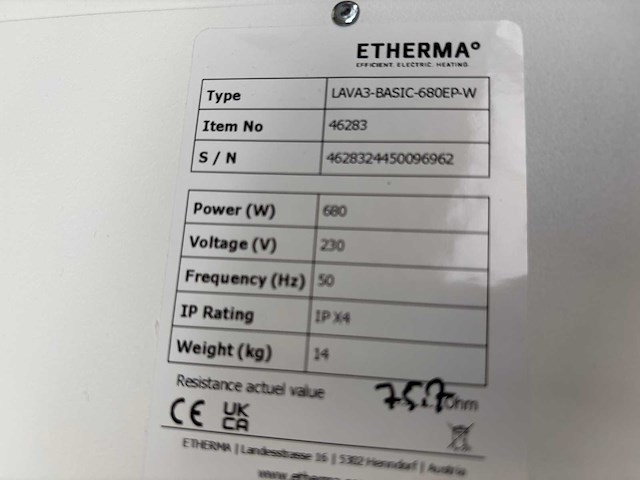 Etherma lava3 basic infrarood paneel - afbeelding 4 van  6