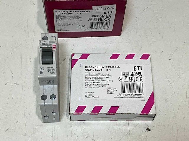 Eti kzs aardlekautomaat 2p 20a 0,03a b (7x) - afbeelding 3 van  5