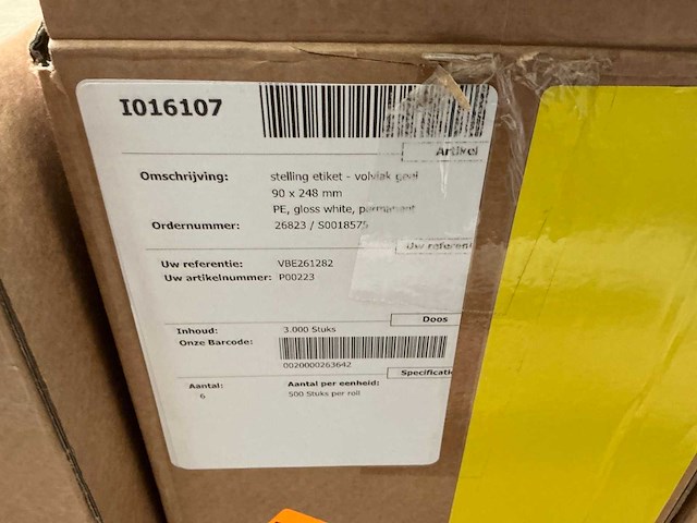 Etiketrol geel (90x248 mm) (20x) - afbeelding 3 van  3