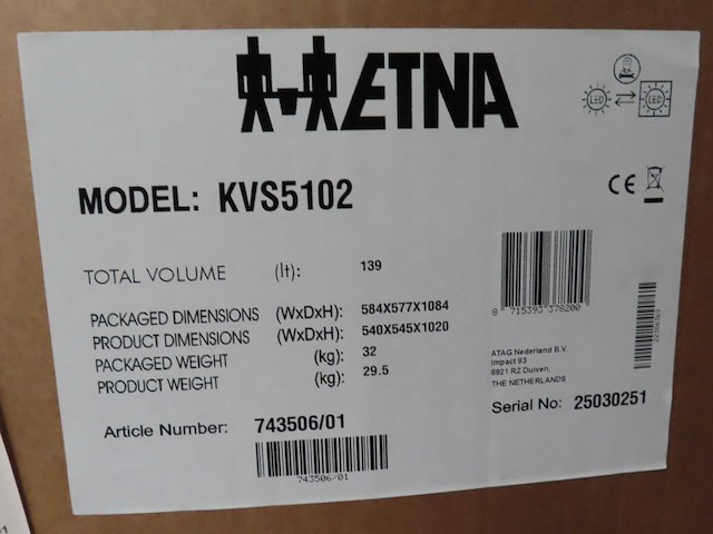 Etna - kvs5102 - inbouw koelkast met vriesvak - afbeelding 2 van  2