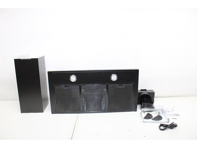 Etna ab691zt slimline schouwkap 90 cm matzwart - afbeelding 2 van  4