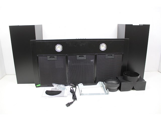 Etna ab691zt slimline schouwkap 90 cm matzwart - afbeelding 2 van  3