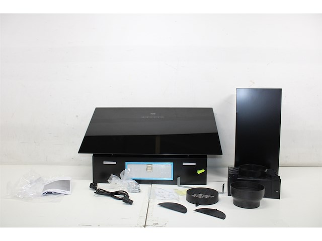 Etna ad781zt diagonale schouwkap mat zwart 80cm - afbeelding 2 van  3