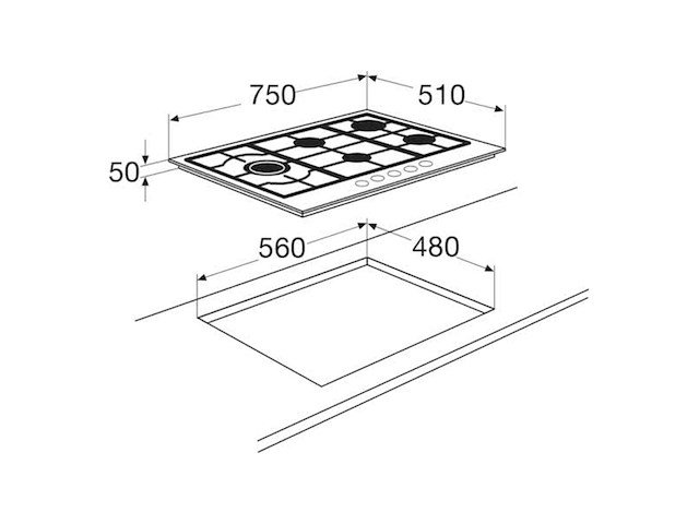 Etna kg775zta gaskookplaat zwart - afbeelding 4 van  6