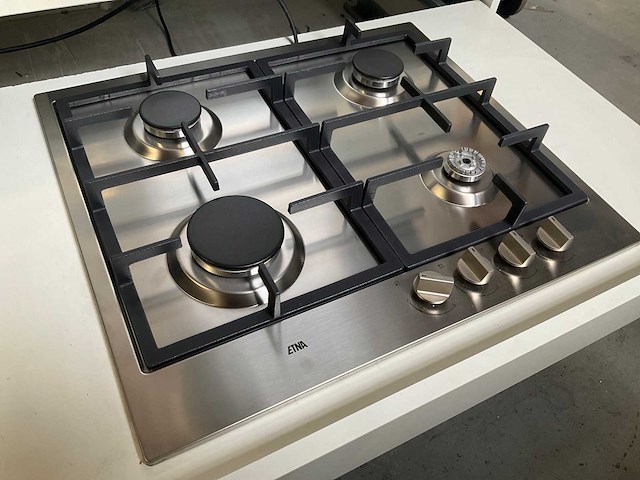 Etna kg859rvsa gas kookplaat 4-pits rvs - afbeelding 1 van  10
