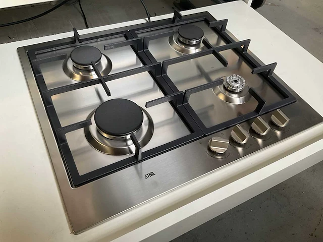 Etna kg859rvsa gas kookplaat 4-pits rvs - afbeelding 1 van  10