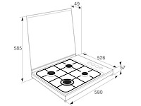 Etna kgv558wvrs gas gas kookplaat - afbeelding 2 van  3